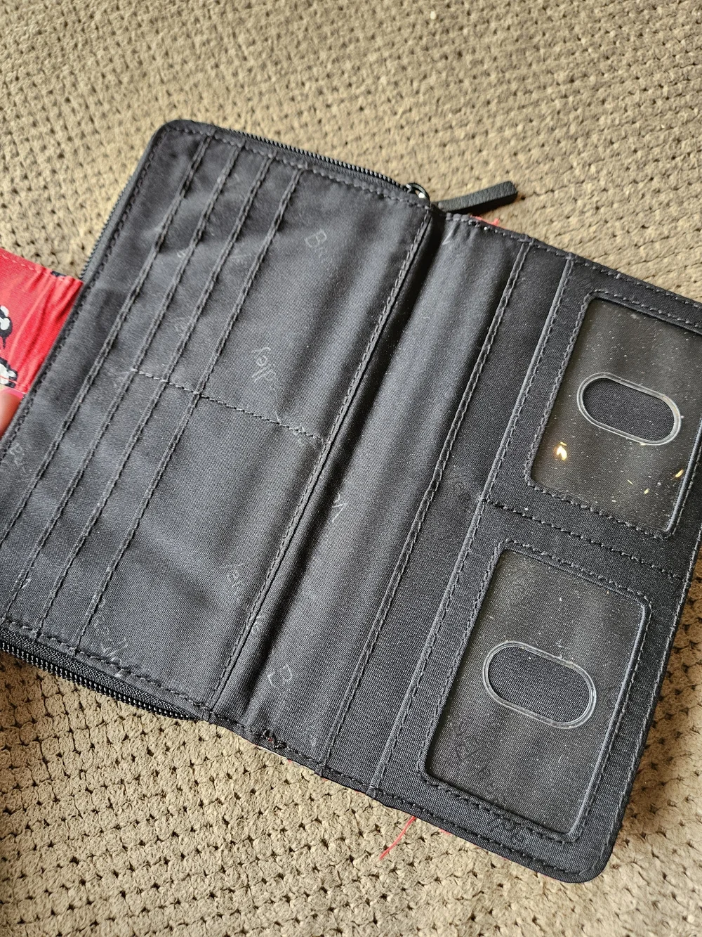 Vera Bradley Red Quilted Penguin Wallet with Turn-Lock